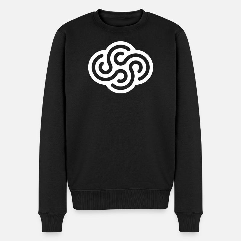 WHIRLS - Männer Premium Bio Pullover - Schwarz