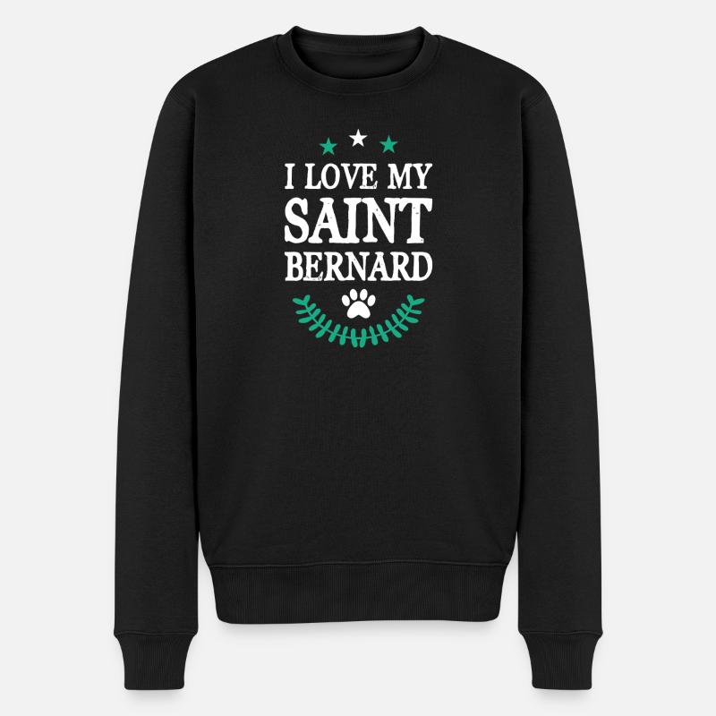 SAINT_BERNARD - Männer Premium Bio Pullover - Schwarz