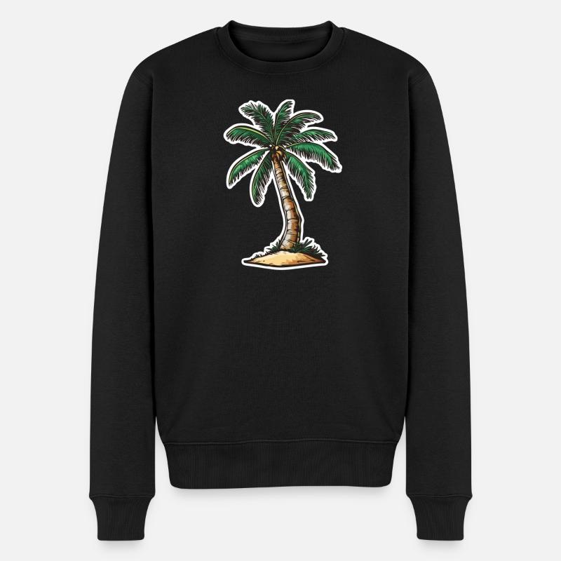 Palme - Männer Premium Bio Pullover - Schwarz