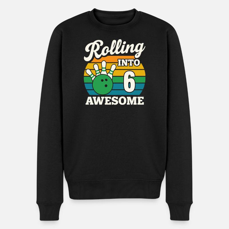 Rouler dans 6 anniversaire Bowling Design - Pull Premium bio Homme - noir