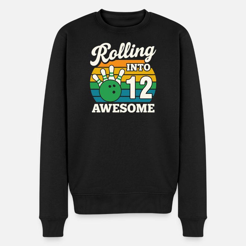Rolling Into 12s Bowling Celebration - Men's Premium Organic Jumper - black