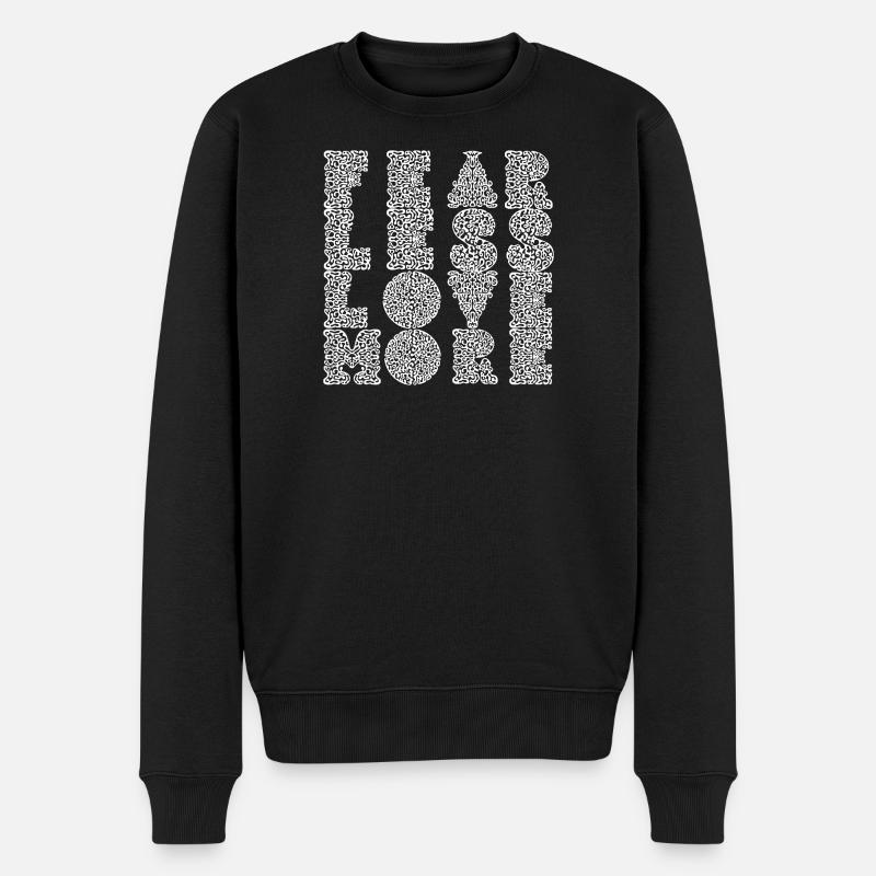 Elegante ornamentale Schriftkunst - Männer Premium Bio Pullover - Schwarz