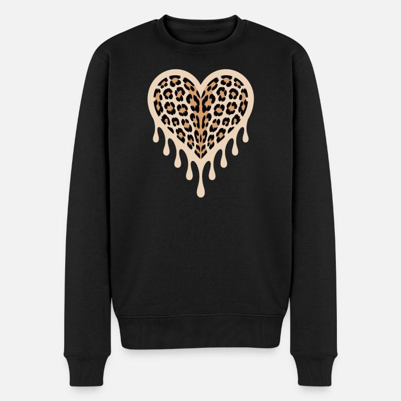 Cœur de léopard - Pull Premium bio Homme - noir