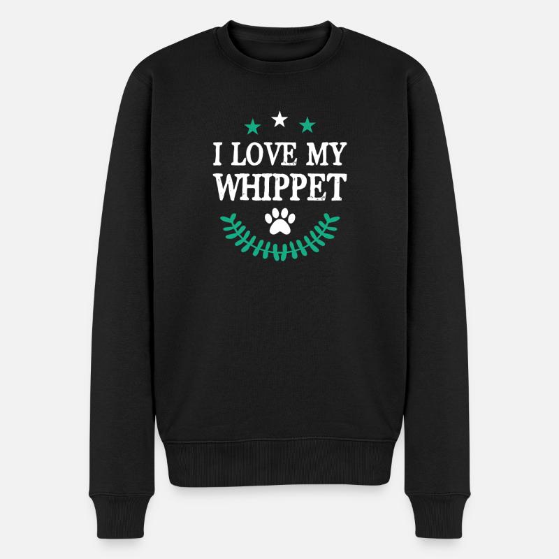 I Love my Whippet - Männer Premium Bio Pullover - Schwarz