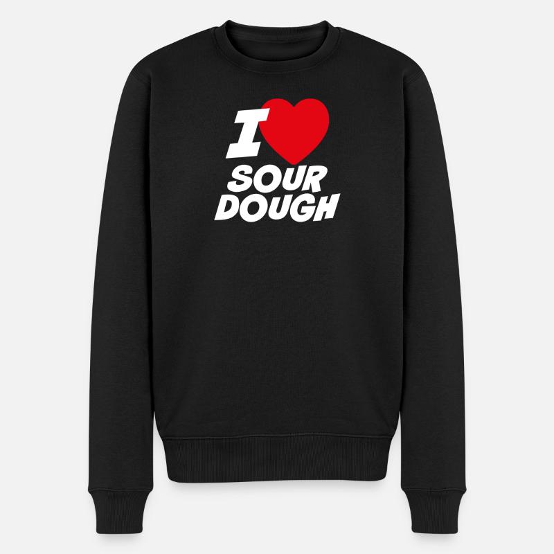 Ich liebe Sauerteig - Männer Premium Bio Pullover - Schwarz