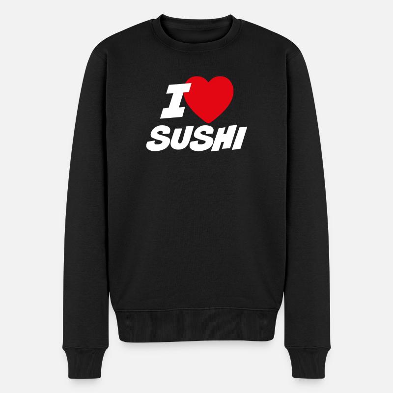 Ich liebe Sushi - Männer Premium Bio Pullover - Schwarz