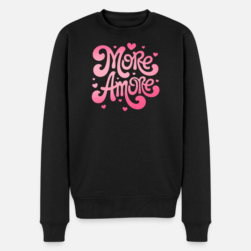 More Amore Herzen - Männer Premium Bio Pullover - Schwarz