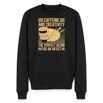 Artist Painter Graphic Caffeine &amp; Creativity Art - Men's Premium Organic Jumper - black - Front - Nico (187cm)