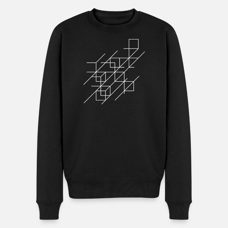 Impression d'illusion d'optique géométrique - Pull Premium bio Homme - noir