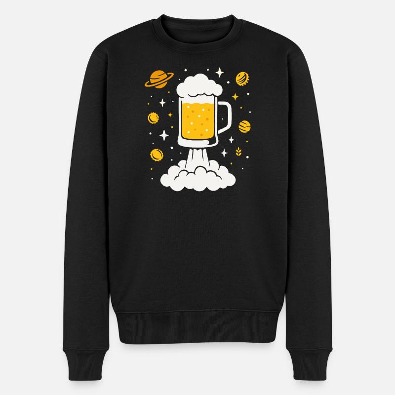Fusée à bière dans l’espace - Pull Premium bio Homme - noir