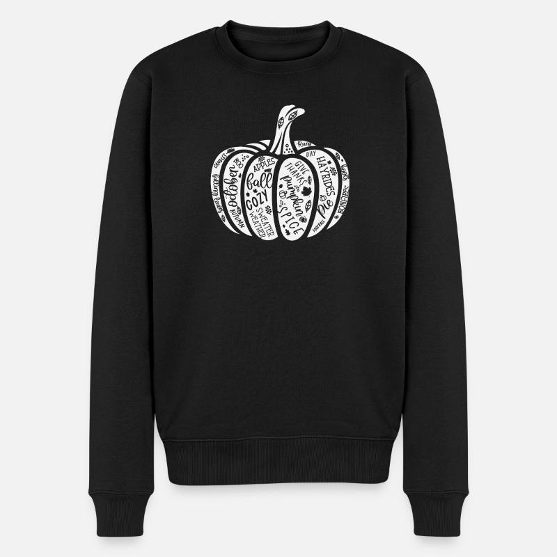 Citrouille Automne Citation Motif - Pull Premium bio Homme - noir
