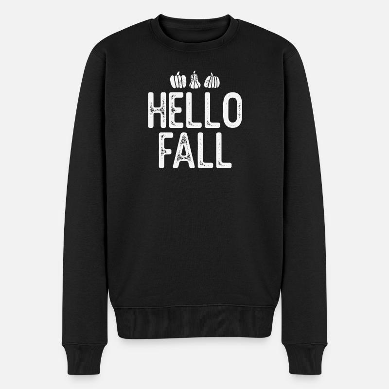 Herbstkürbisse im rustikalen Stil - Männer Premium Bio Pullover - Schwarz