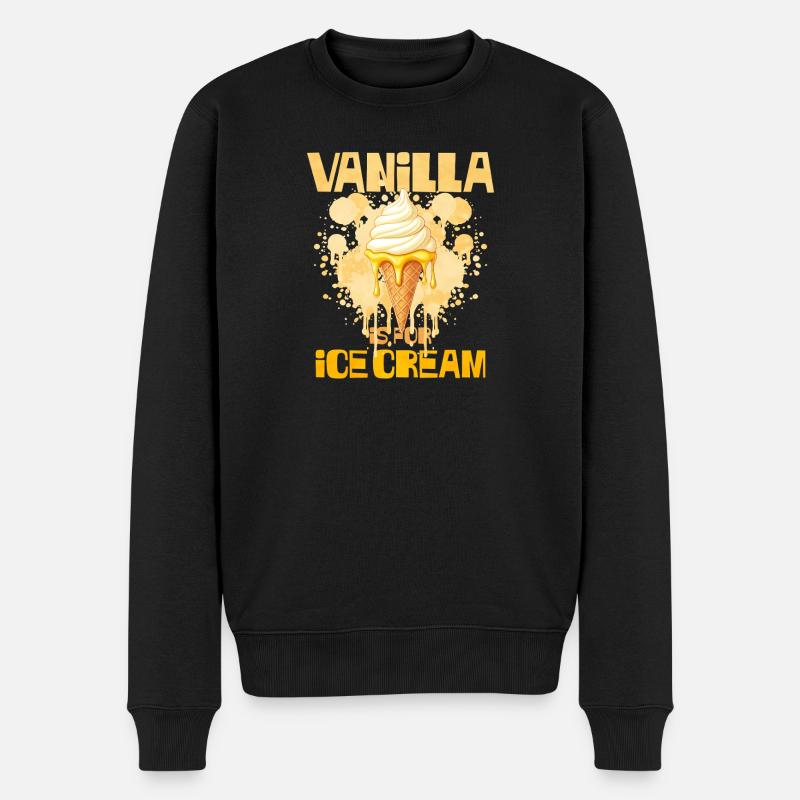 Vanille Eistüte Vanilleeis - Männer Premium Bio Pullover - Schwarz