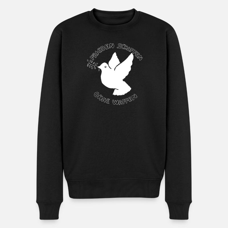 Frieden Schaffen: Friedenshoffnung auf Taube - Männer Premium Bio Pullover - Schwarz