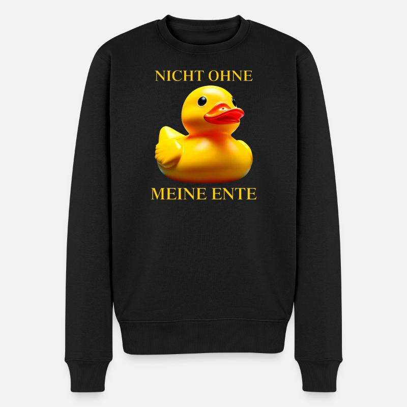 Badeente NICHT OHNE MEINE ENTE - Männer Premium Bio Pullover - Schwarz