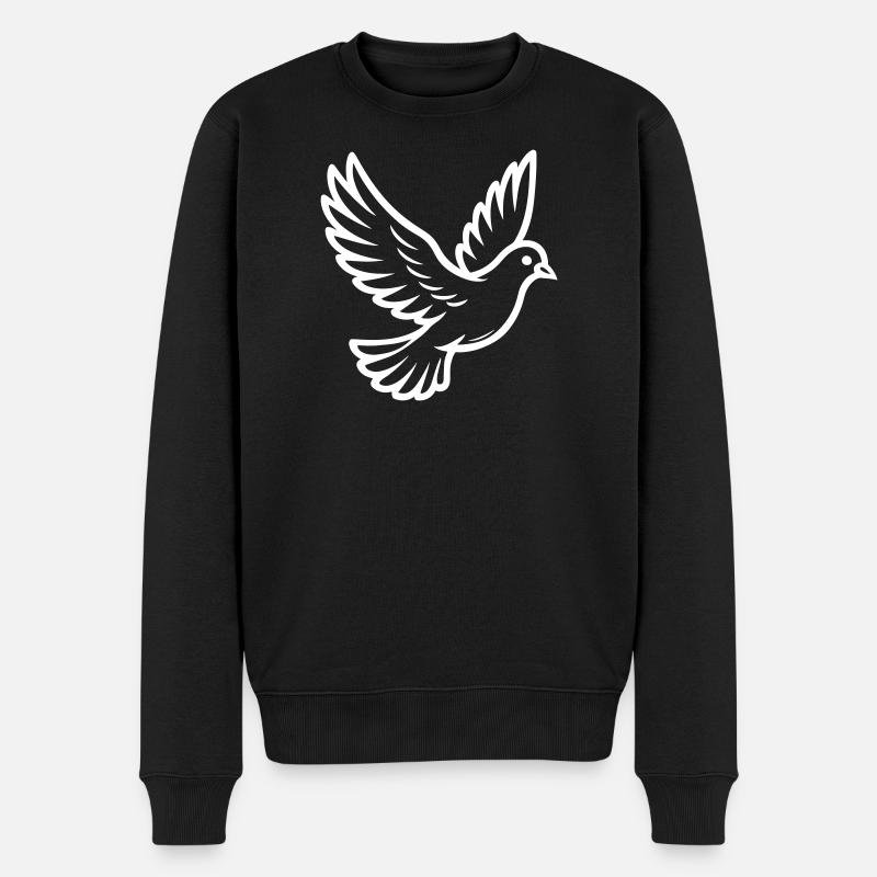 Taube Vogel - Männer Premium Bio Pullover - Schwarz