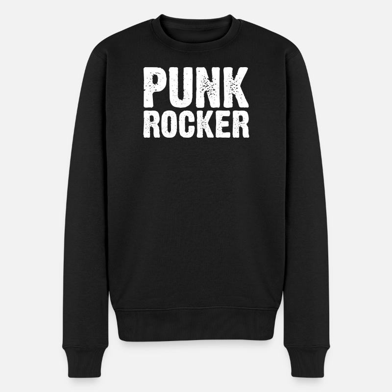Mutiges Punkrock-Typografie-Design - Männer Premium Bio Pullover - Schwarz