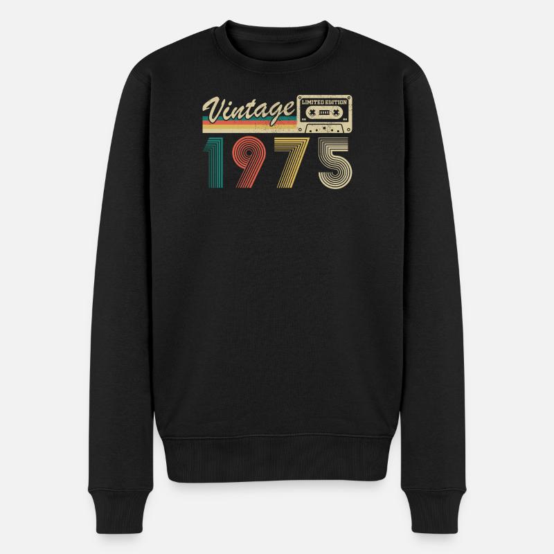 Original 1975 Vintage Retro Jubiläumsgeschenk - Männer Premium Bio Pullover - Schwarz
