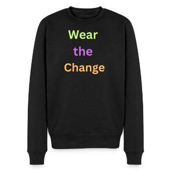 Renforcer la conception typographique du futur - Pull Premium bio Homme - noir - Devant - Nico (187cm)