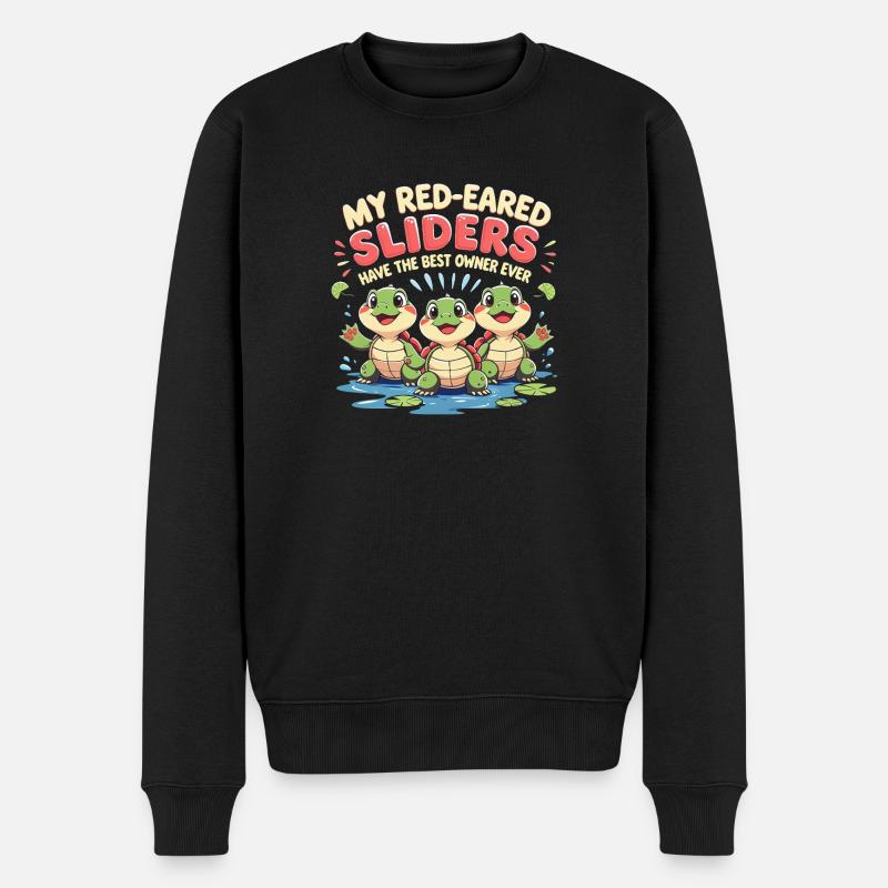 Rotwangen Schmuckschildkröte - Männer Premium Bio Pullover - Schwarz