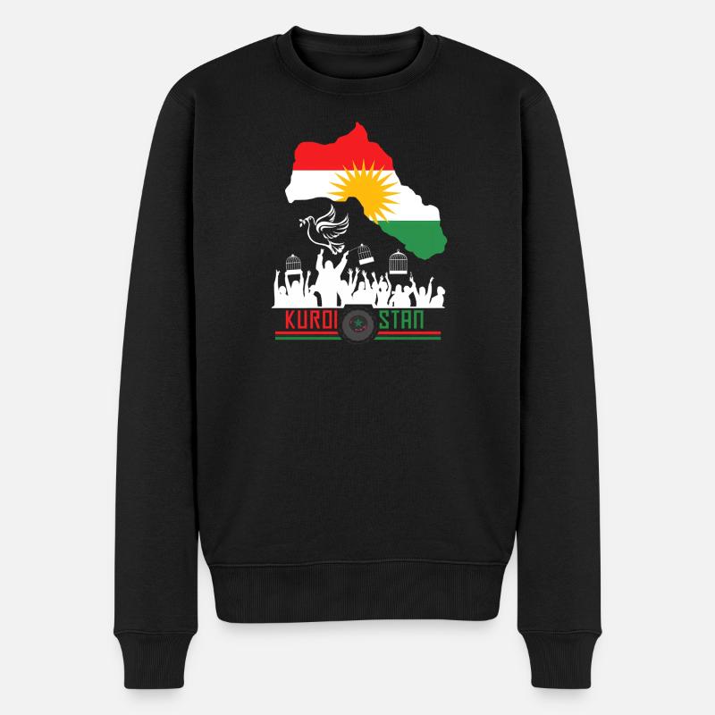 Kurdischer Flaggen mit Kurdistan Kurde - Männer Premium Bio Pullover - Schwarz