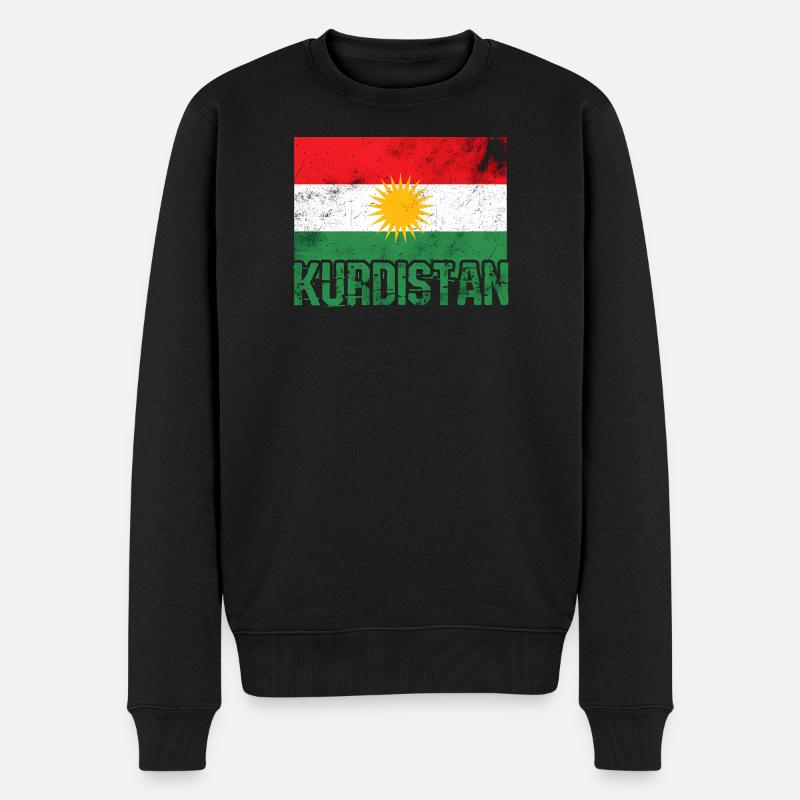 Kurdisches Friedenssymbol mit Kurdistan Kurden  - Männer Premium Bio Pullover - Schwarz