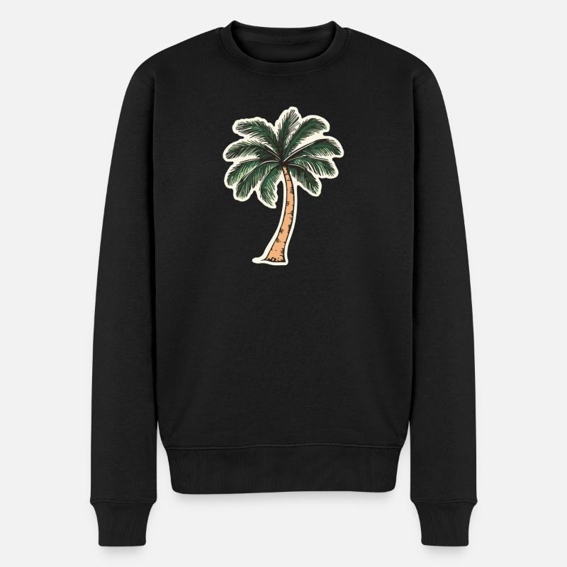 Palme - Männer Premium Bio Pullover - Schwarz