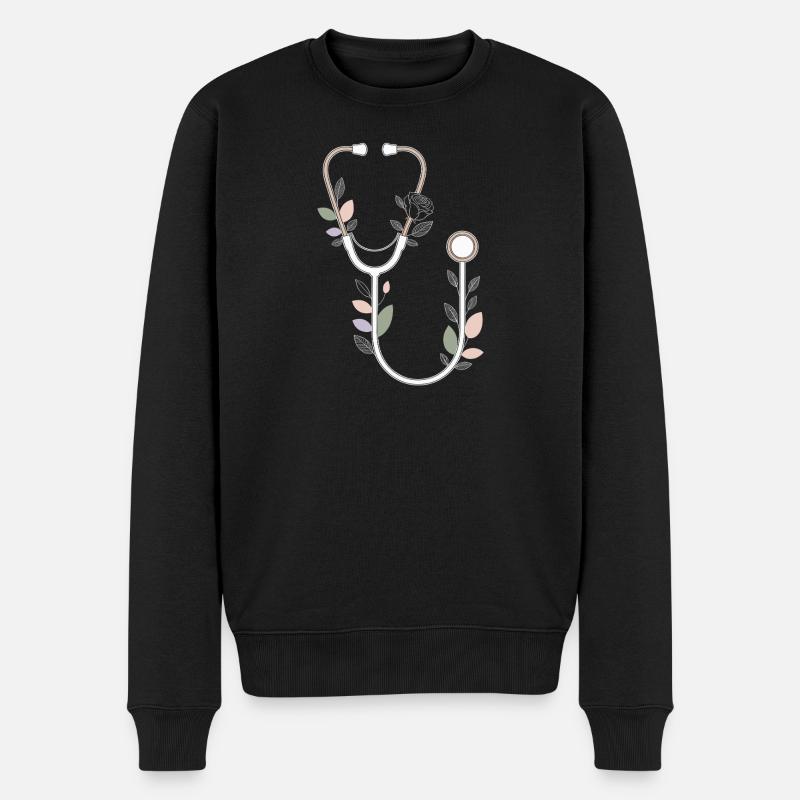 Conception de stéthoscope floral - Pull Premium bio Homme - noir
