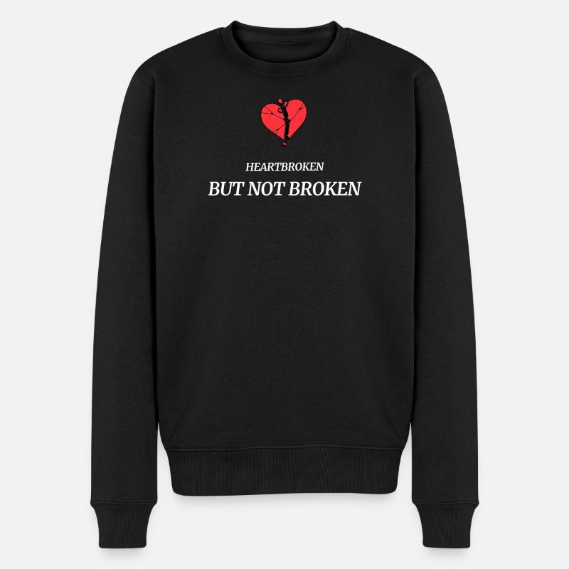 heartbroken_but_not_broken - Pull Premium bio Homme - noir