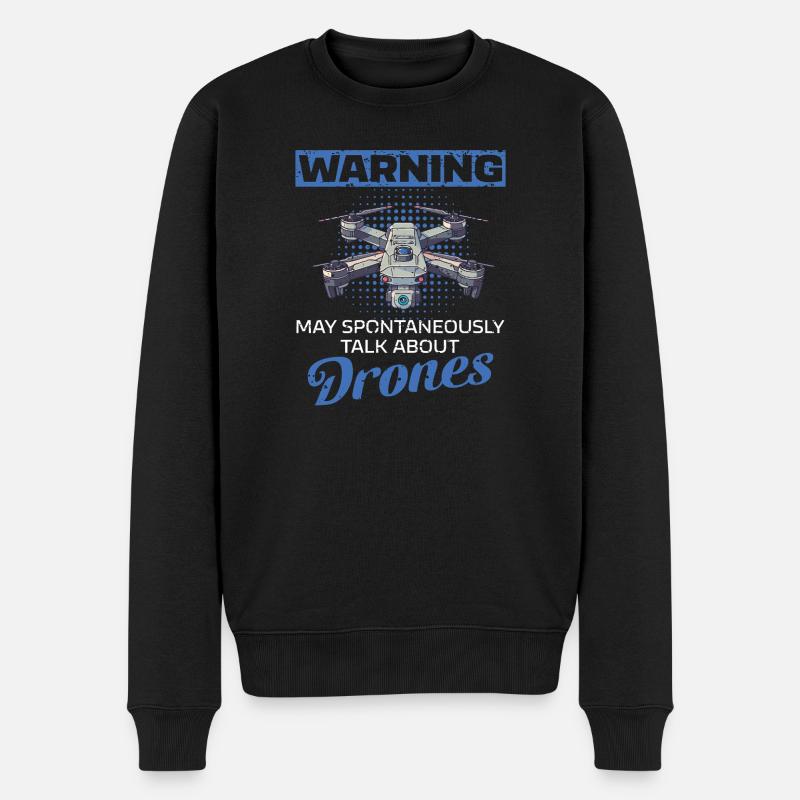 Lustige Drohne Sprüche Pilot - Männer Premium Bio Pullover - Schwarz