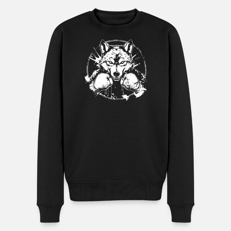 Wolf Boxer Boxe MMA - Pull Premium bio Homme - noir