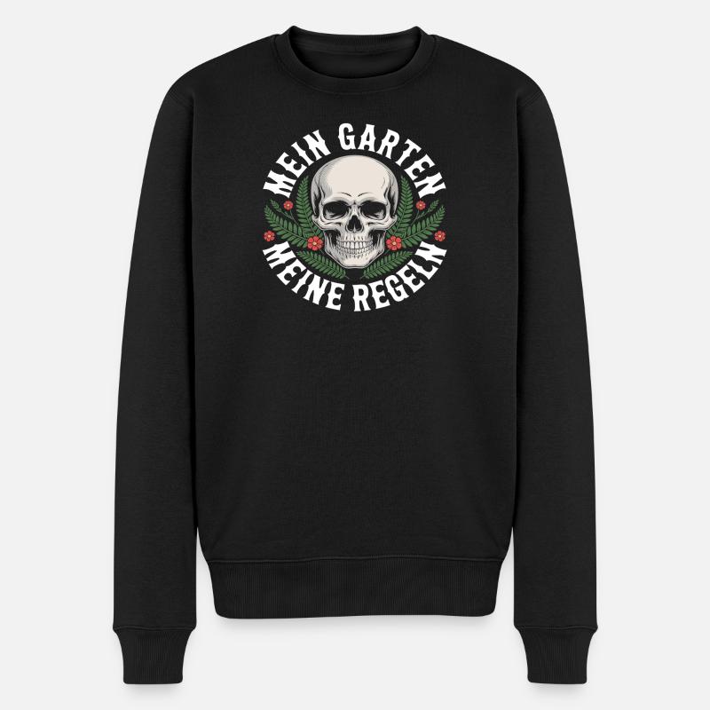 Mein Garten, meine Regeln - Männer Premium Bio Pullover - Schwarz