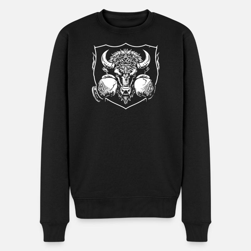 bison-boxeur - Pull Premium bio Homme - noir