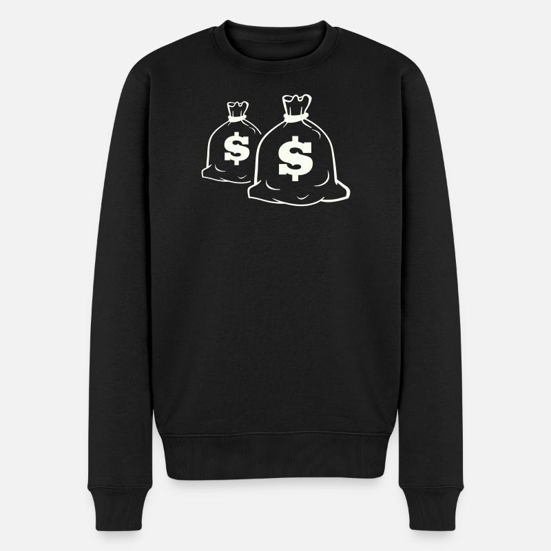 Geldsack Motiv Design - Männer Premium Bio Pullover - Schwarz