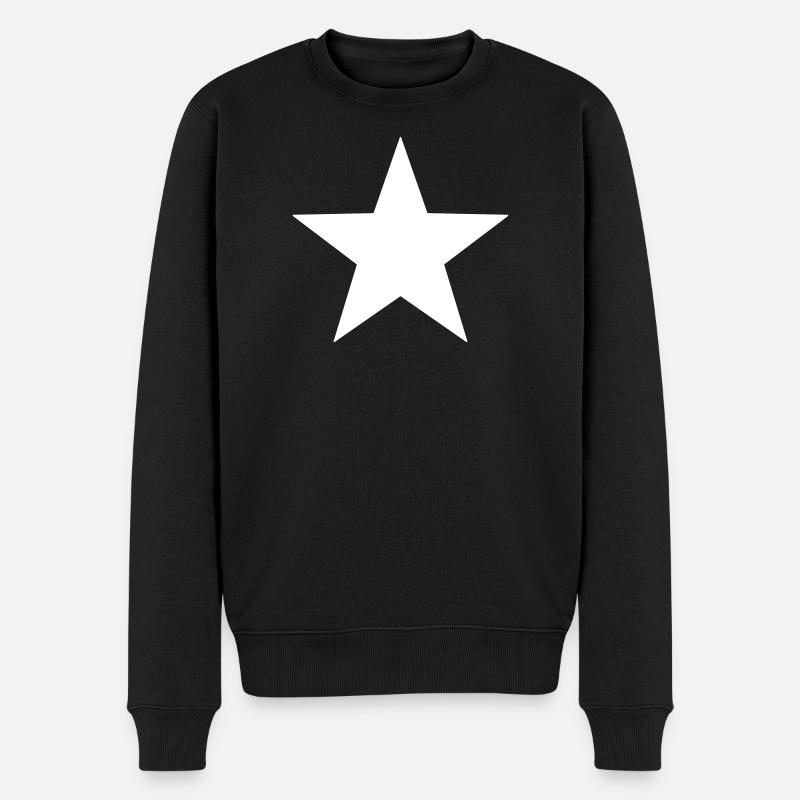 Stern - Männer Premium Bio Pullover - Schwarz