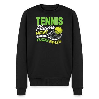 Tennis Players Have Fuzzy Balls - Men's Premium Organic Jumper - black - Front - Nico (187cm)
