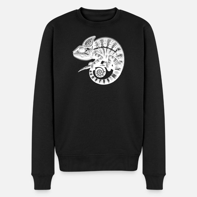 Tropisches Echsenwunder Exotische Echse - Männer Premium Bio Pullover - Schwarz