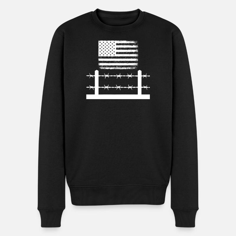 Stacheldraht Amerika - Männer Premium Bio Pullover - Schwarz