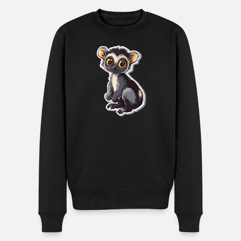 Lemur - Männer Premium Bio Pullover - Schwarz