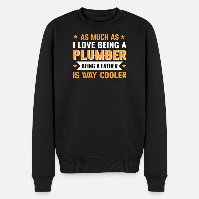 Humorvolles Papa-Plumber Design - Männer Premium Bio Pullover - Schwarz