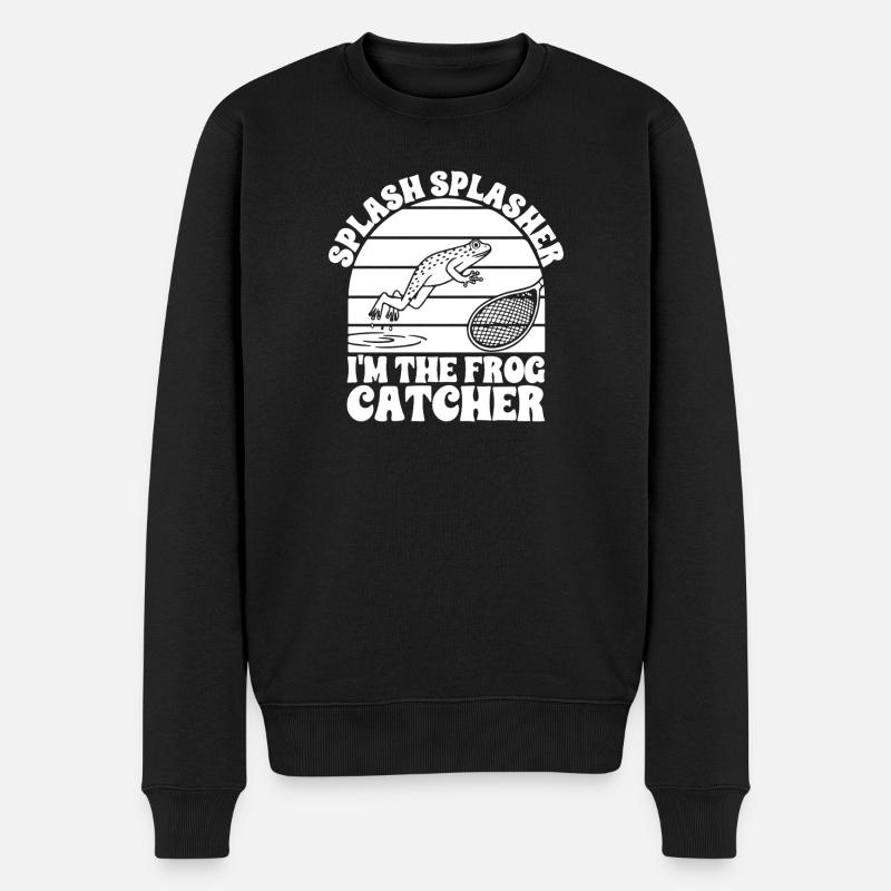 Frog Catcher Splash Splasher Frog - Men's Premium Organic Jumper - black