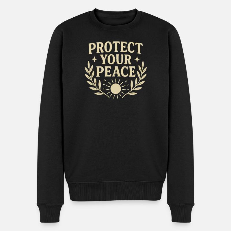 Protégez votre paix - Design inspirant - Pull Premium bio Homme - noir