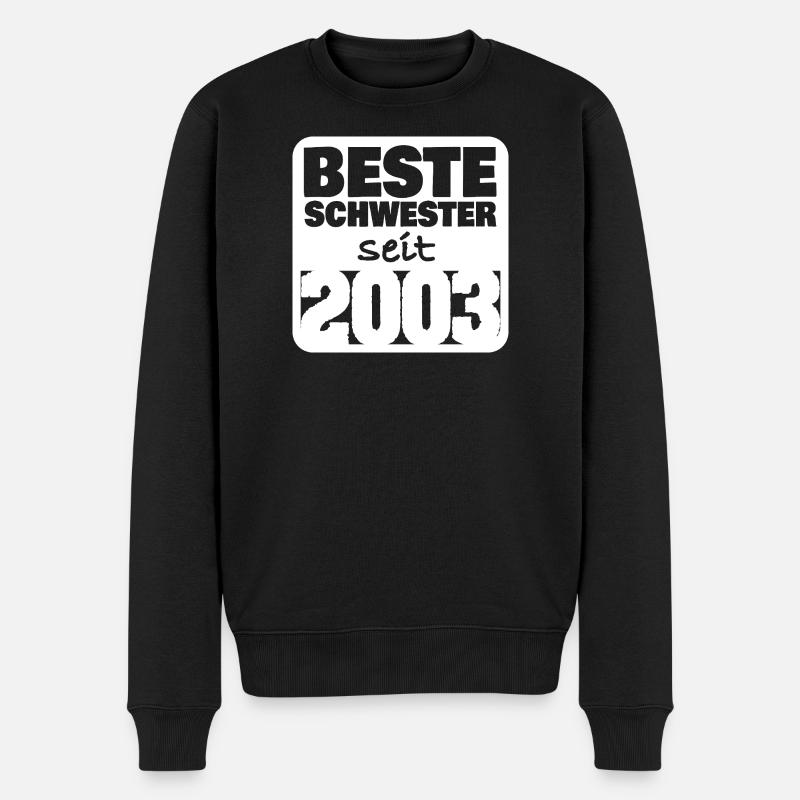 Schwester 2003 - Männer Premium Bio Pullover - Schwarz
