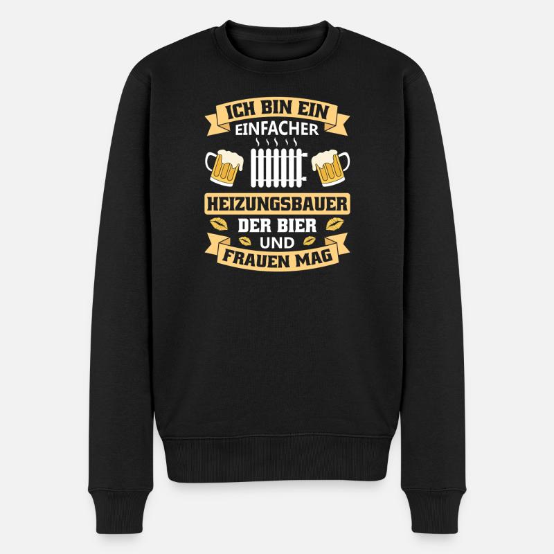 Chauffagiste Plombier Plombier de construction chauffage - Pull Premium bio Homme - noir