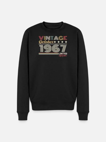 October 1967 Retro Birthday 1967 October 1967 - Men's Premium Organic Jumper - black