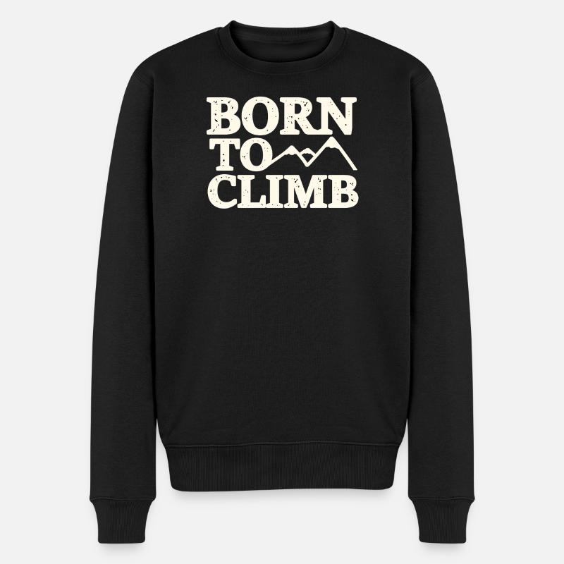 Gebirgszug Wanderer - Männer Premium Bio Pullover - Schwarz