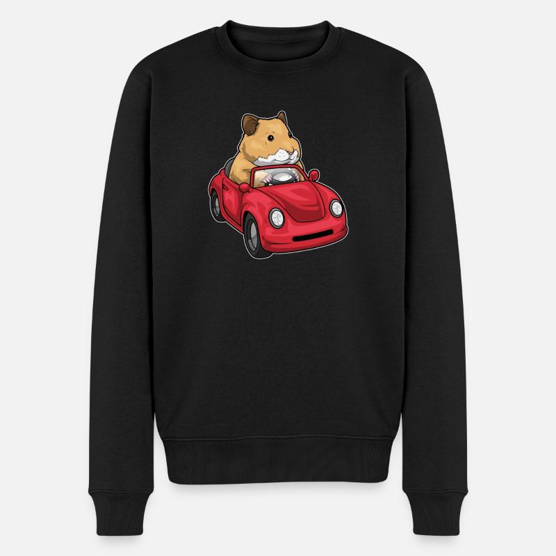 Hamster Auto - Männer Premium Bio Pullover - Schwarz