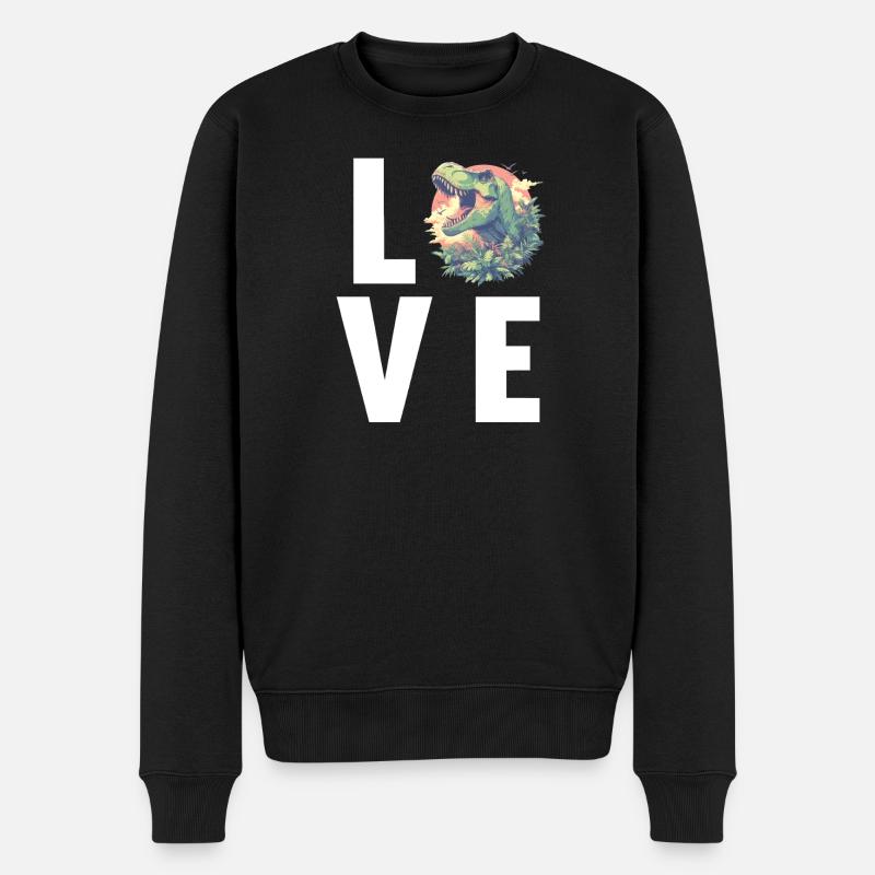 Dino Saurier Dinosaurier - Männer Premium Bio Pullover - Schwarz