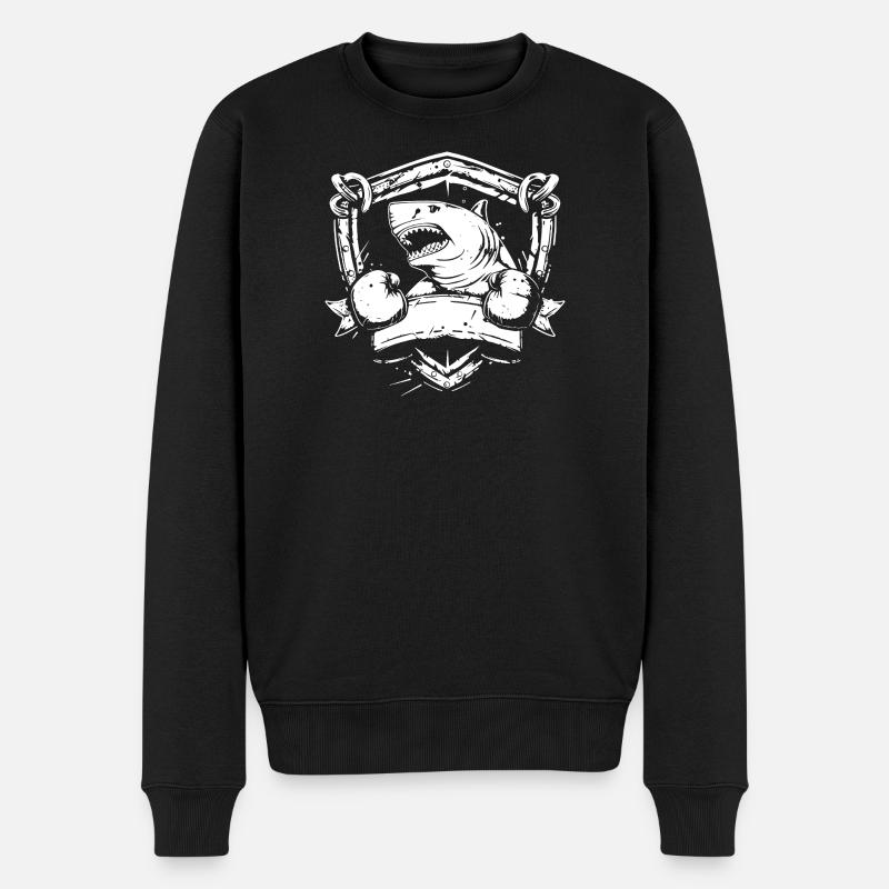 Écusson de boxer requin - Pull Premium bio Homme - noir