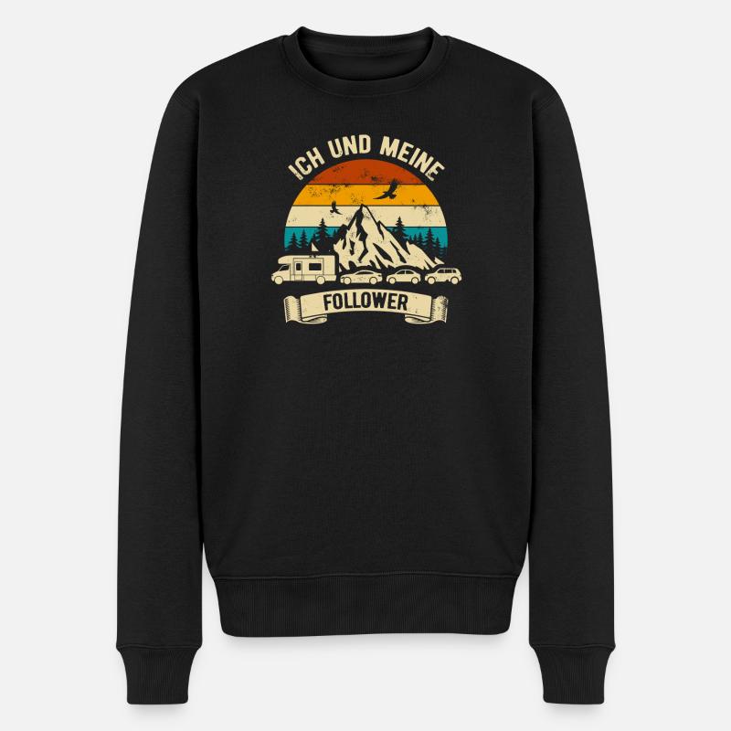 Ich und meine Follower - Wohnmobil - Stau - Männer Premium Bio Pullover - Schwarz
